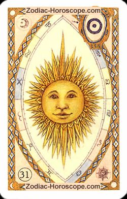 The sun astrological Lenormand Tarot